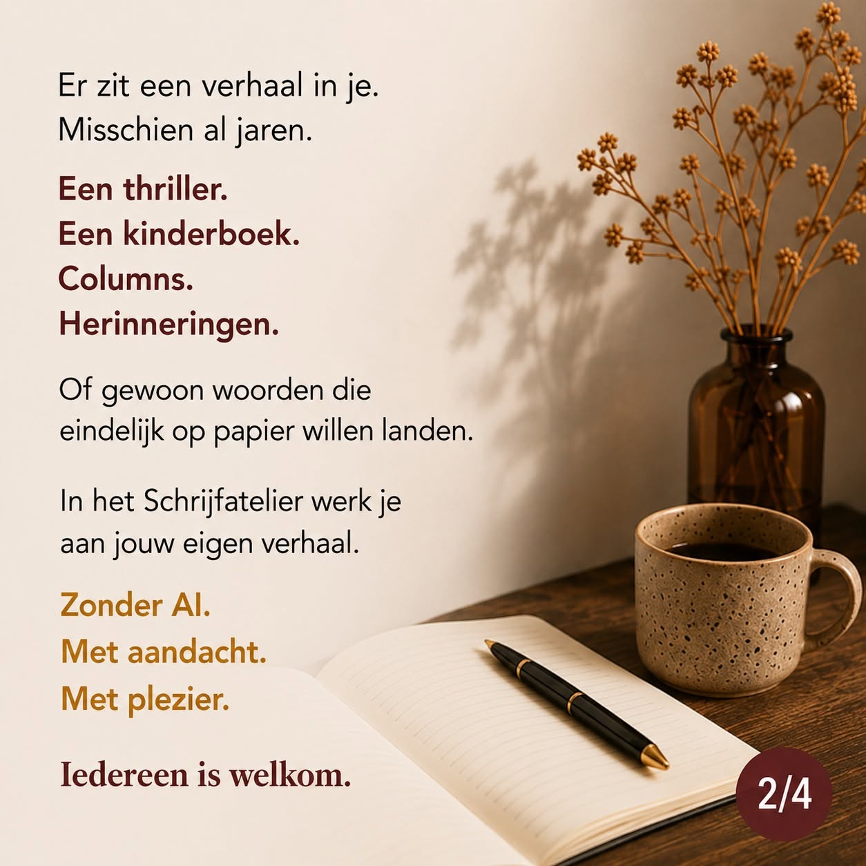 Schrijfatelier: er zit een verhaal in je